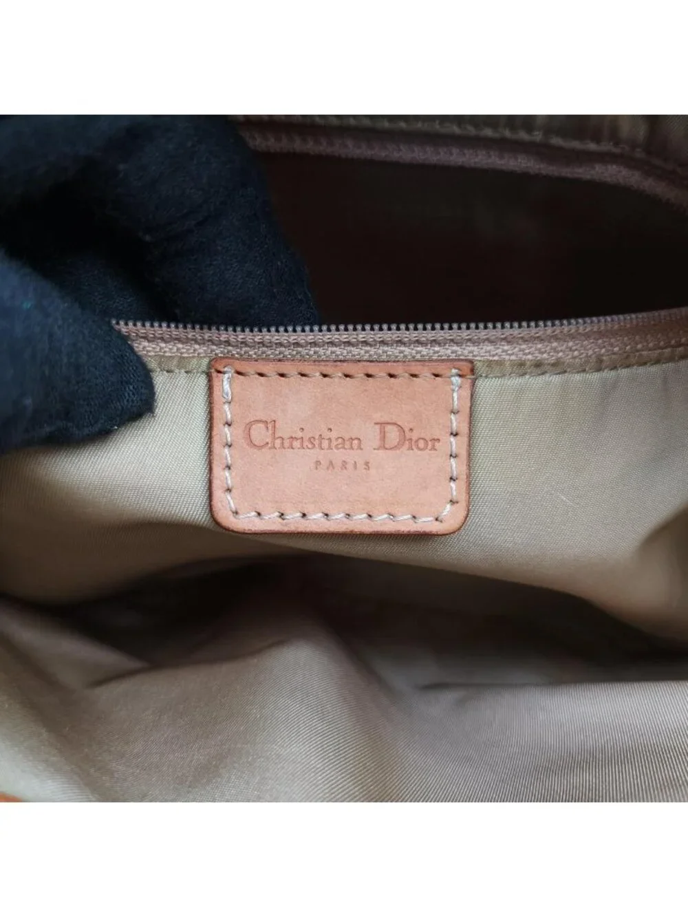 Dior Trotter Street Chic Columbus Beige Brown Canvas Leather Shoulder